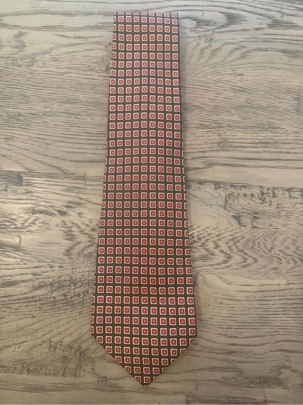 Polo by Ralph Lauren Black and Red Geometric Silk Tie